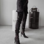 Komplet damskie casual welurowy Tilda Ola Voga czarny