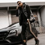 Spodnie męskie welurowe Simplicity Ola Voga czarne