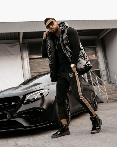 Spodnie męskie welurowe Simplicity Ola Voga czarne