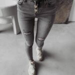 Spodnie jeansowe dekatyzowane Erica Ola Voga szare