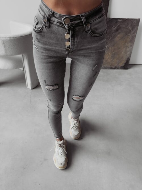 Spodnie jeansowe dekatyzowane Erica Ola Voga szare