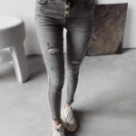 Spodnie jeansowe dekatyzowane Erica Ola Voga szare