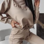 Bluza dresowa klasyczna Frida Ola Voga beżowa