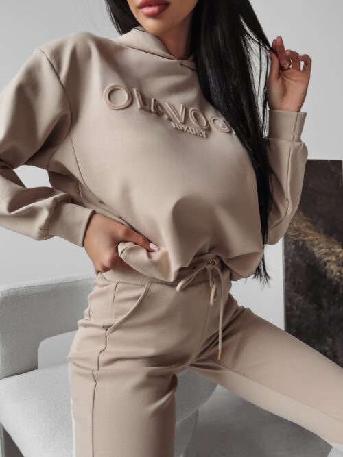 Bluza dresowa klasyczna Frida Ola Voga beżowa