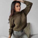 Sweter oversize dzianinowy Maeve Ola Voga khaki