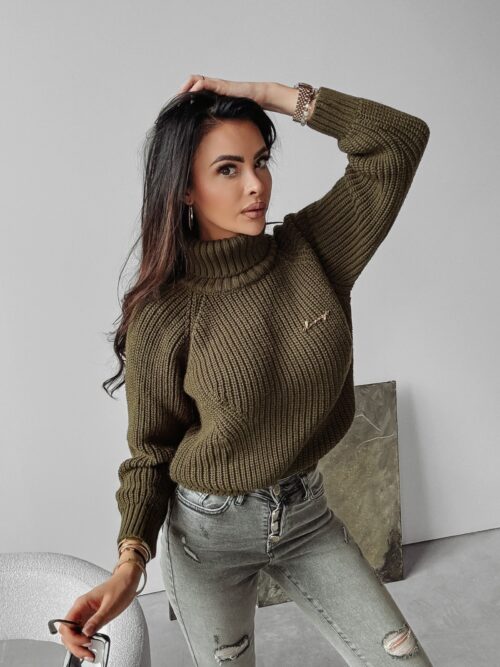 Sweter oversize dzianinowy Maeve Ola Voga khaki