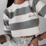 Sweter krótki Jude Ola Voga j.szary-ecru