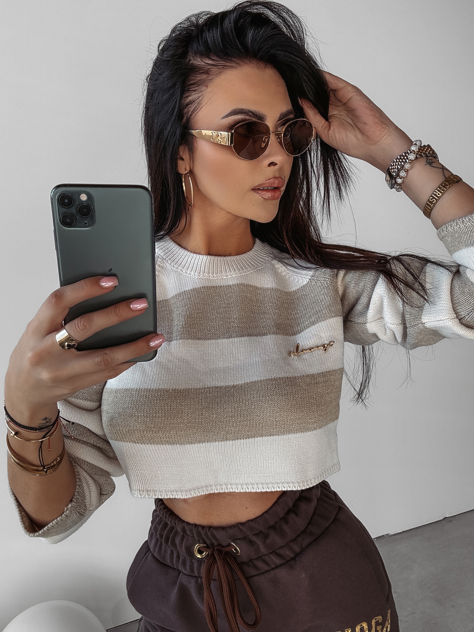 Sweter krótki Jude Ola Voga beżowy-ecru Sweter krótki Jude Ola Voga beżowy-ecru