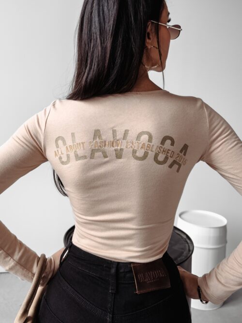 Body gładkie dopasowane Silvie Ola Voga beżowe