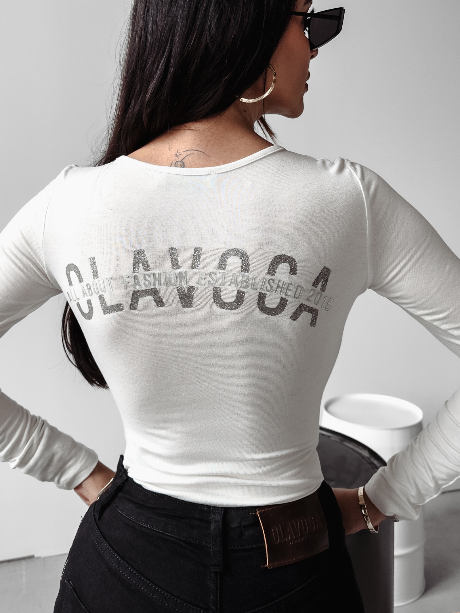 Body gładkie dopasowane Silvie Ola Voga ecru