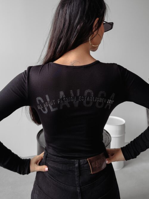 Body gładkie dopasowane Silvie Ola Voga czarne