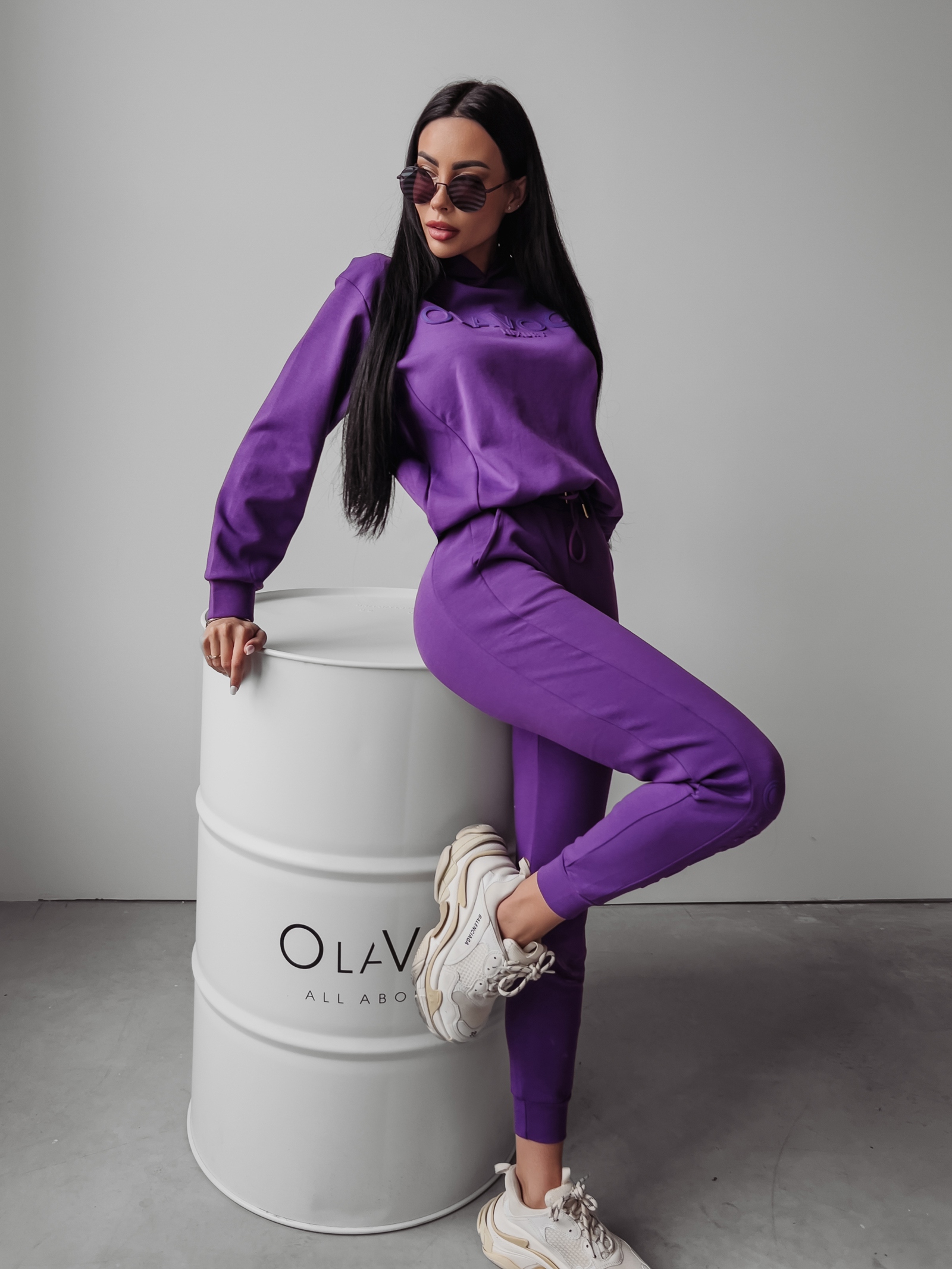 Bluza dresowa klasyczna Frida Ola Voga fioletowa Bluza dresowa klasyczna Frida Ola Voga fioletowa