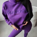 Bluza dresowa klasyczna Frida Ola Voga fioletowa