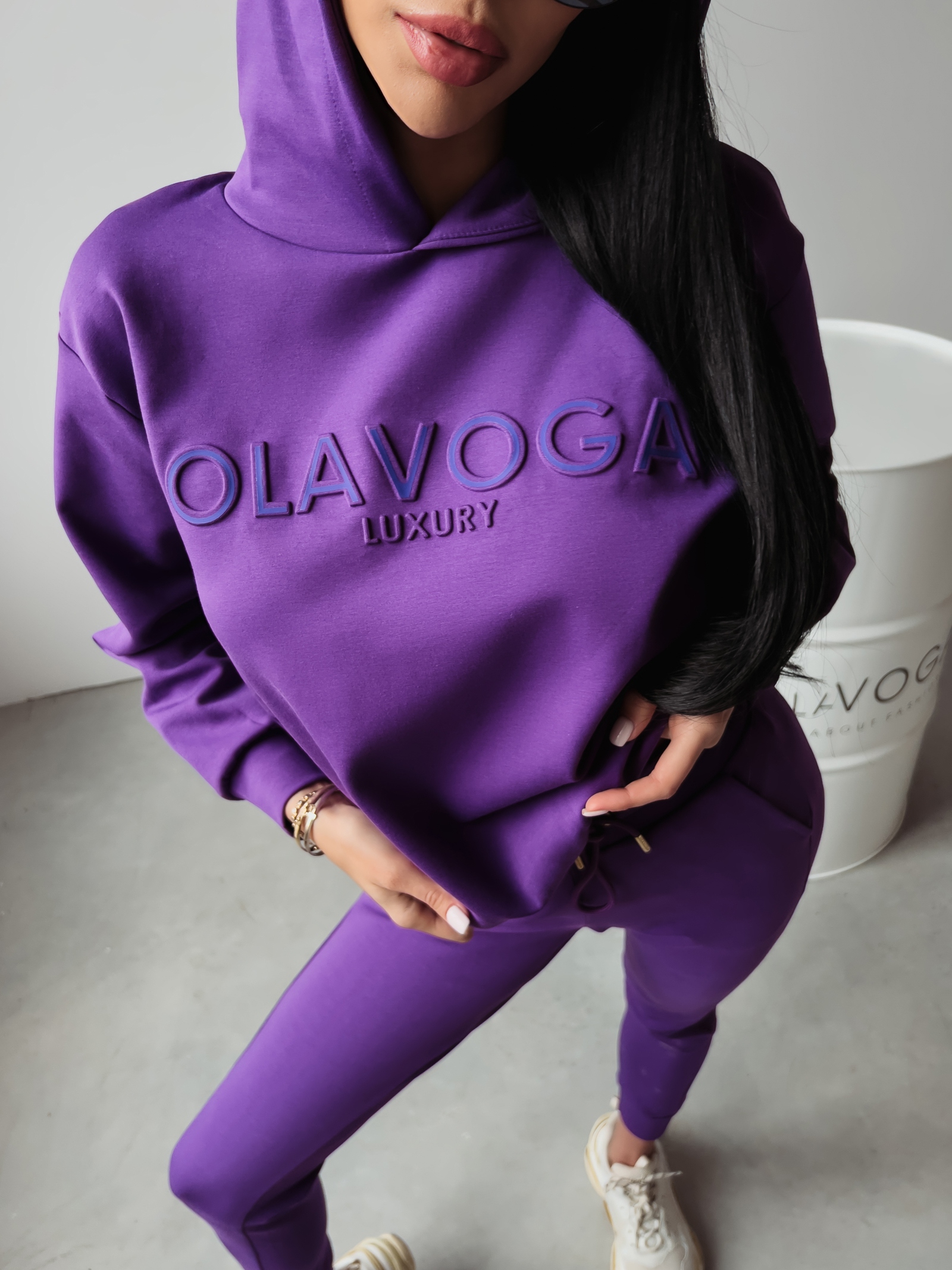 Bluza dresowa klasyczna Frida Ola Voga fioletowa Bluza dresowa klasyczna Frida Ola Voga fioletowa