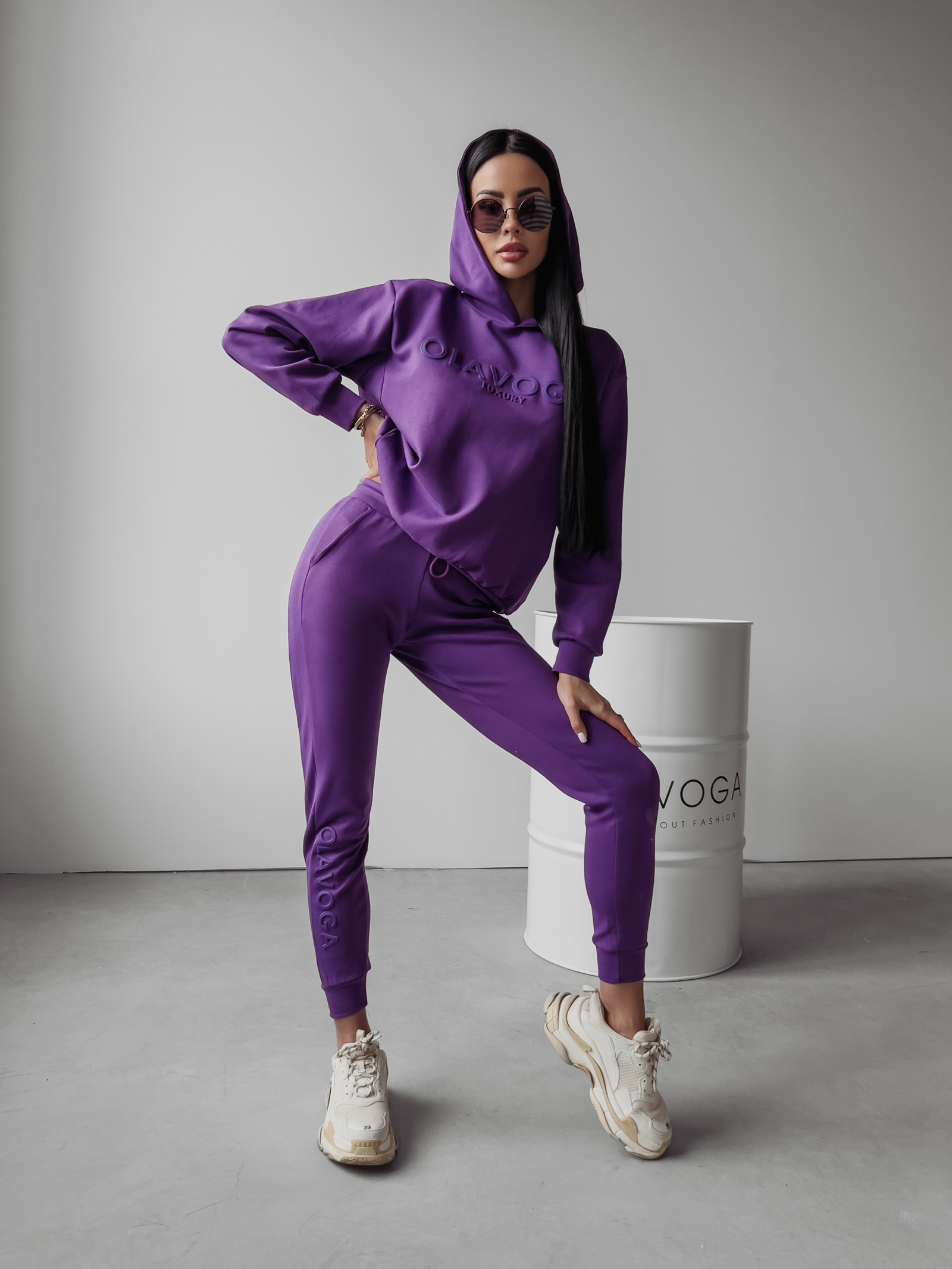 Bluza dresowa klasyczna Frida Ola Voga fioletowa Bluza dresowa klasyczna Frida Ola Voga fioletowa