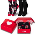 Zestaw skarpetek damskich 2-pak czarno-czerwony