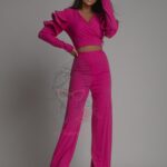 Komplet dzianinowy NB Pinkis różowy