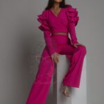 Komplet dzianinowy NB Pinkis różowy