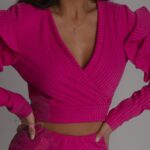 Komplet dzianinowy NB Pinkis różowy