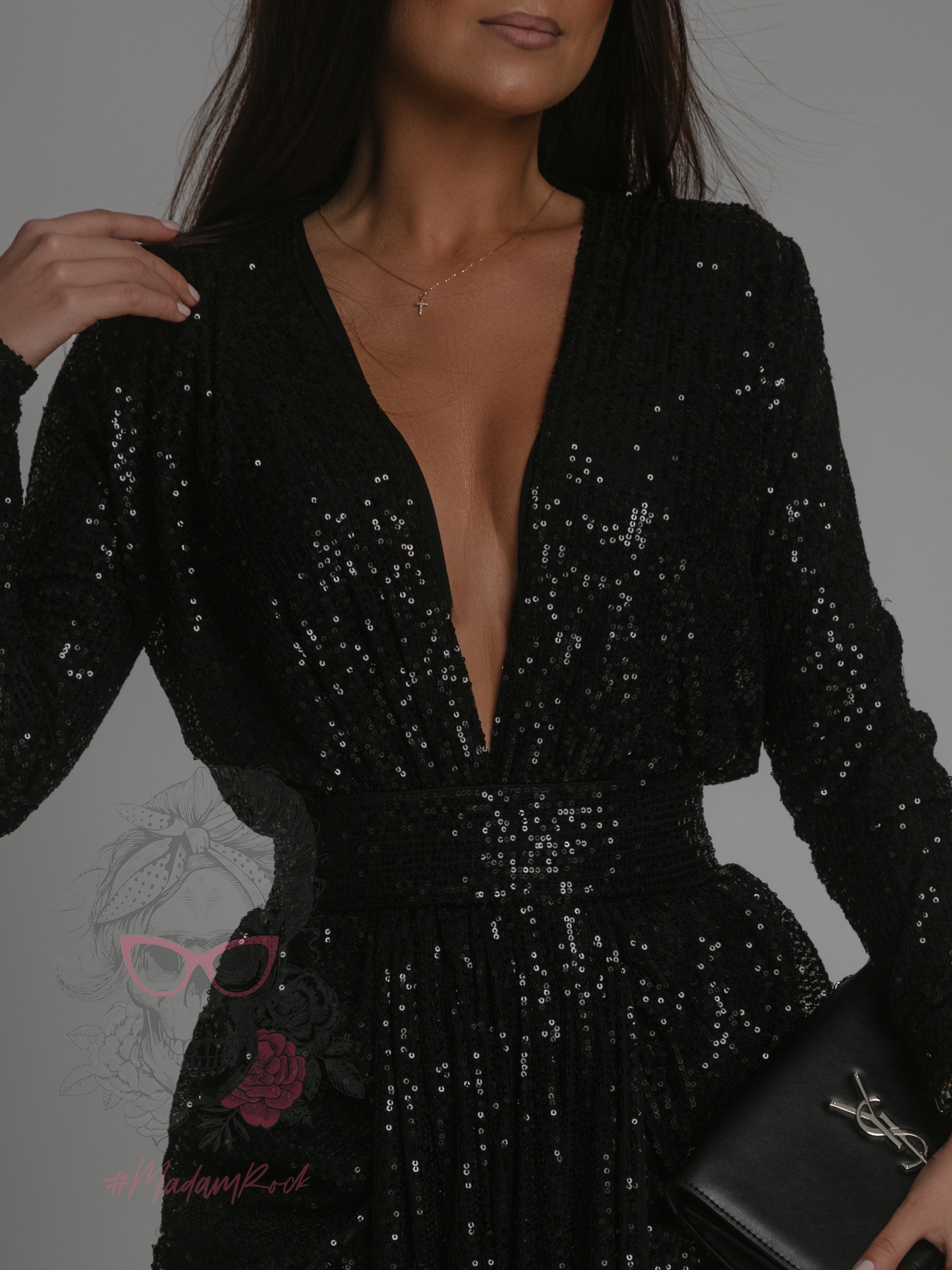 Sukienka cekinowa NB Aplita czarna