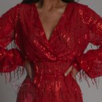 Sukienka cekinowa NB Fair Lady czerwona