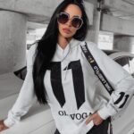 Bluza damska cekinowa aplikacja Nukus Ola Voga ecru