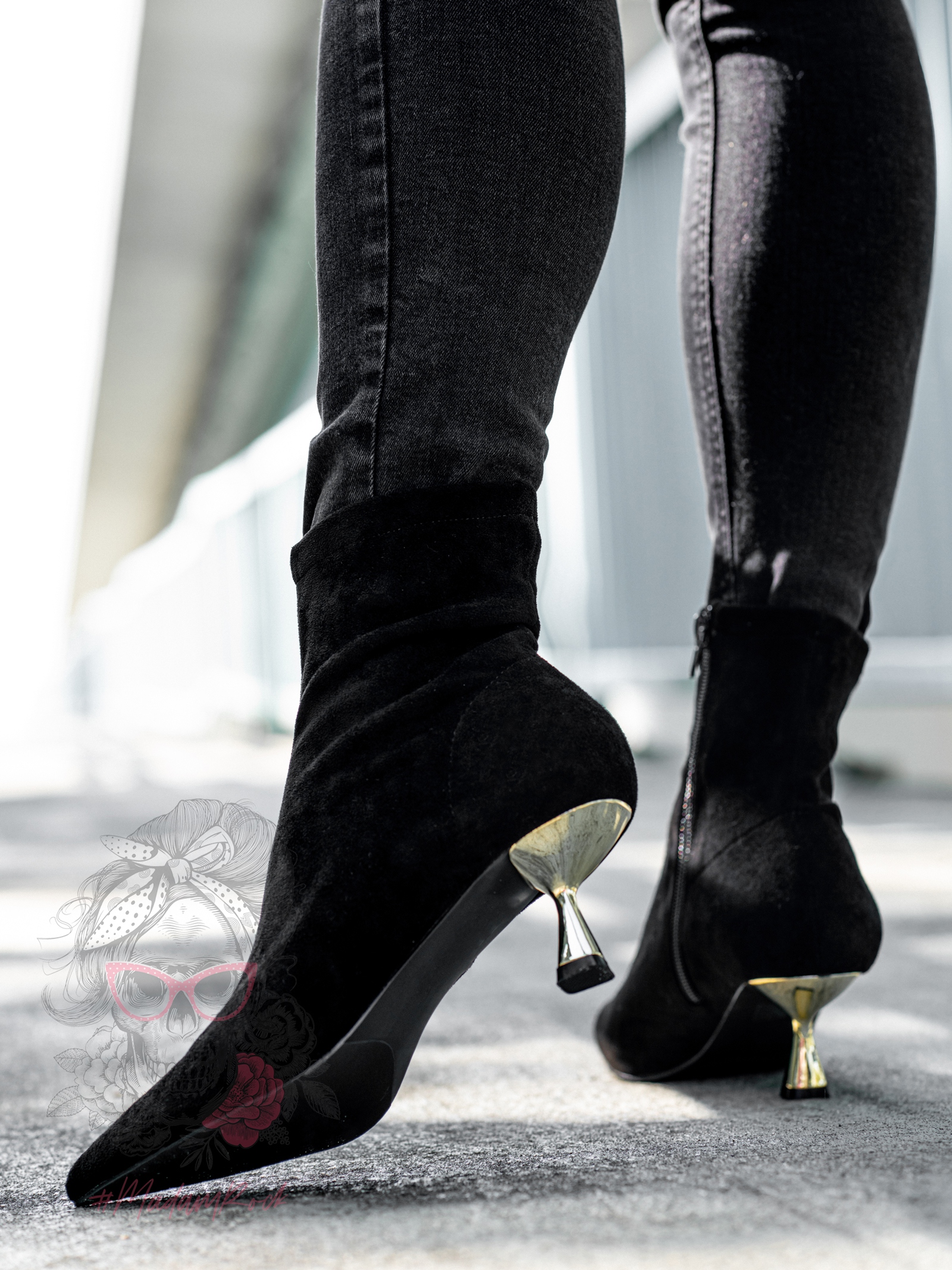 Botki na szpilce Madam Katrinas czarne