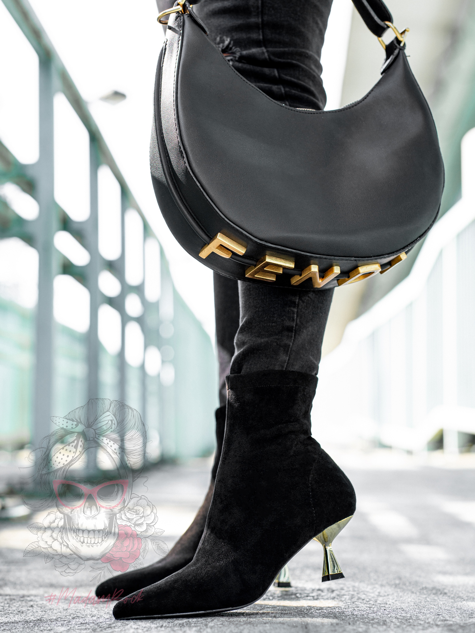 Botki na szpilce Madam Katrinas czarne