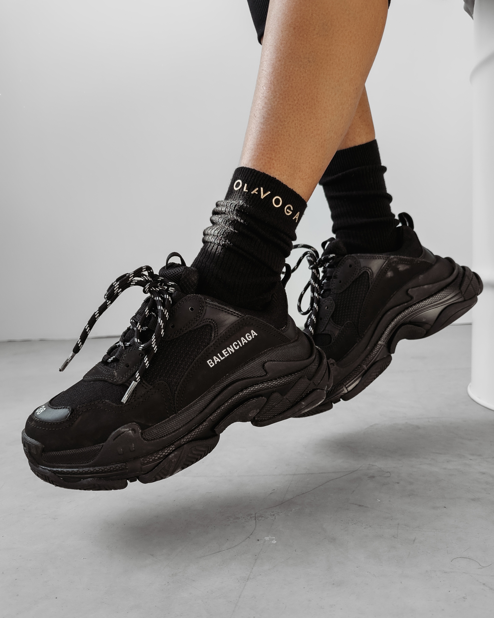 Skarpetki 3-PAK damskie bawełniane Kana Ola Voga czarny