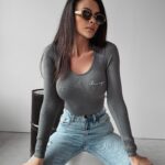 Bluzka prążkowana klasyczna Jaida Ola Voga szara