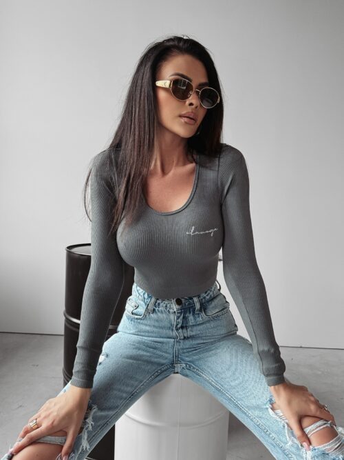 Bluzka prążkowana klasyczna Jaida Ola Voga szara