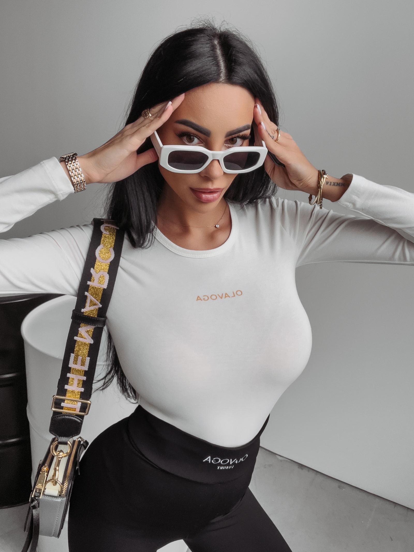 Bluzka gładka BASIC Cilla Ola Voga ecru