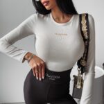 Bluzka gładka BASIC Cilla Ola Voga ecru