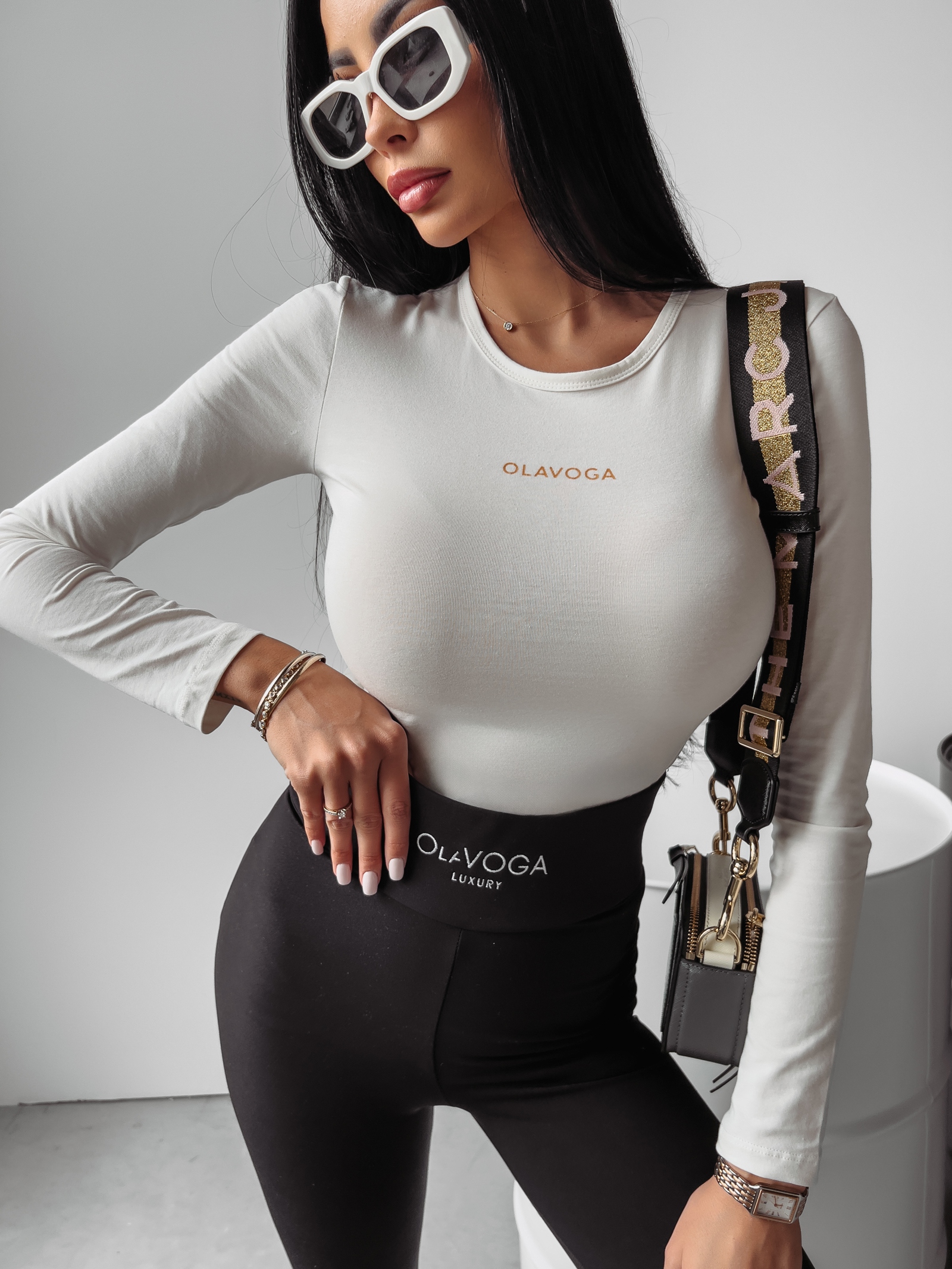 Bluzka gładka BASIC Cilla Ola Voga ecru