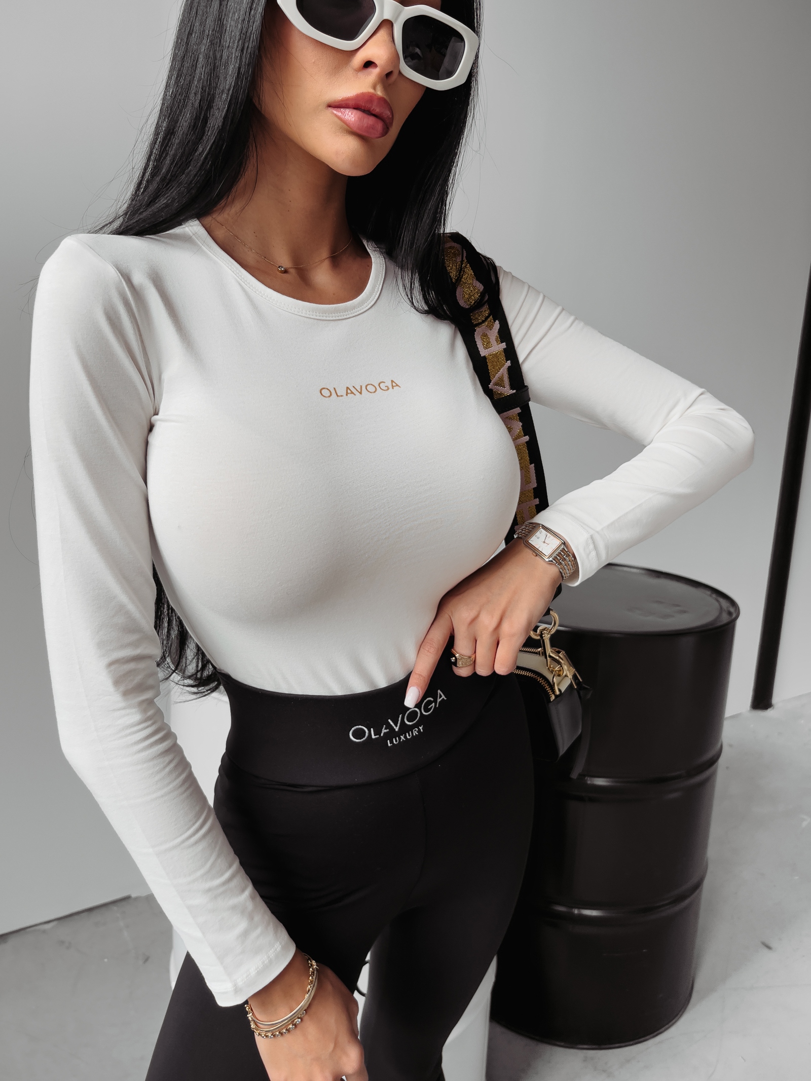 Bluzka gładka BASIC Cilla Ola Voga ecru