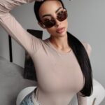 Bluzka gładka BASIC Cilla Ola Voga beżowa