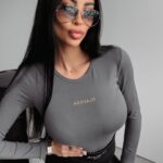 Bluzka gładka BASIC Cilla Ola Voga grafitowa