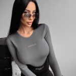 Bluzka gładka BASIC Cilla Ola Voga grafitowa