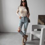 Body logowane Tess Ola Voga beżowe