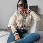 Kardigan rozpinany Taryn Ola Voga ecru