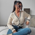 Kardigan rozpinany Taryn Ola Voga ecru