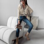 Kardigan rozpinany Taryn Ola Voga ecru