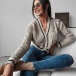 Kardigan rozpinany Taryn Ola Voga beżowy