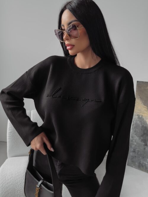 Sweter klasyczny Nell Ola Voga czarny