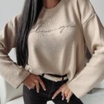 Sweter klasyczny Nell Ola Voga beżowy