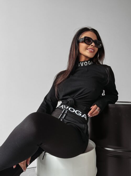 Sweter casualowy z półgolfem Cath Ola Voga czarny