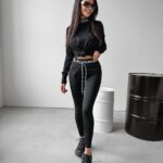 Sweter casualowy z półgolfem Cath Ola Voga czarny