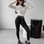 Sweter casualowy z półgolfem Cath Ola Voga ecru