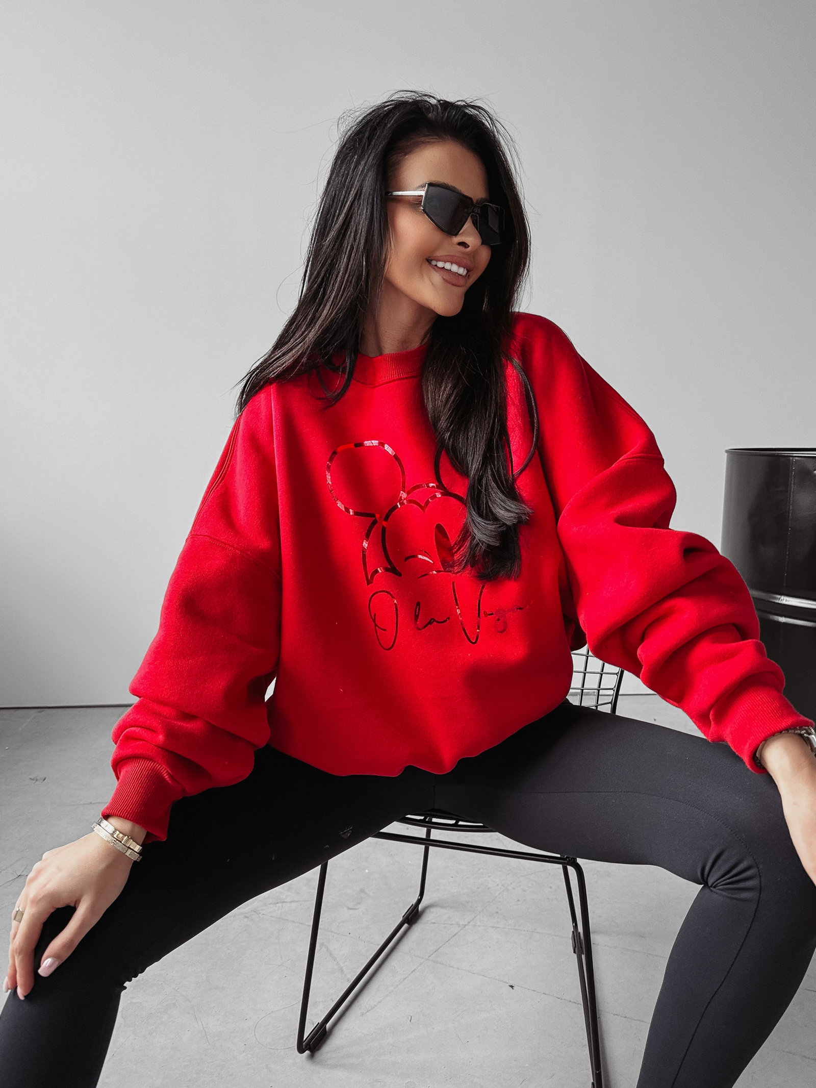 Bluza bawełniana Unity Ola Voga czerwona Bluza bawełniana Unity Ola Voga czerwona