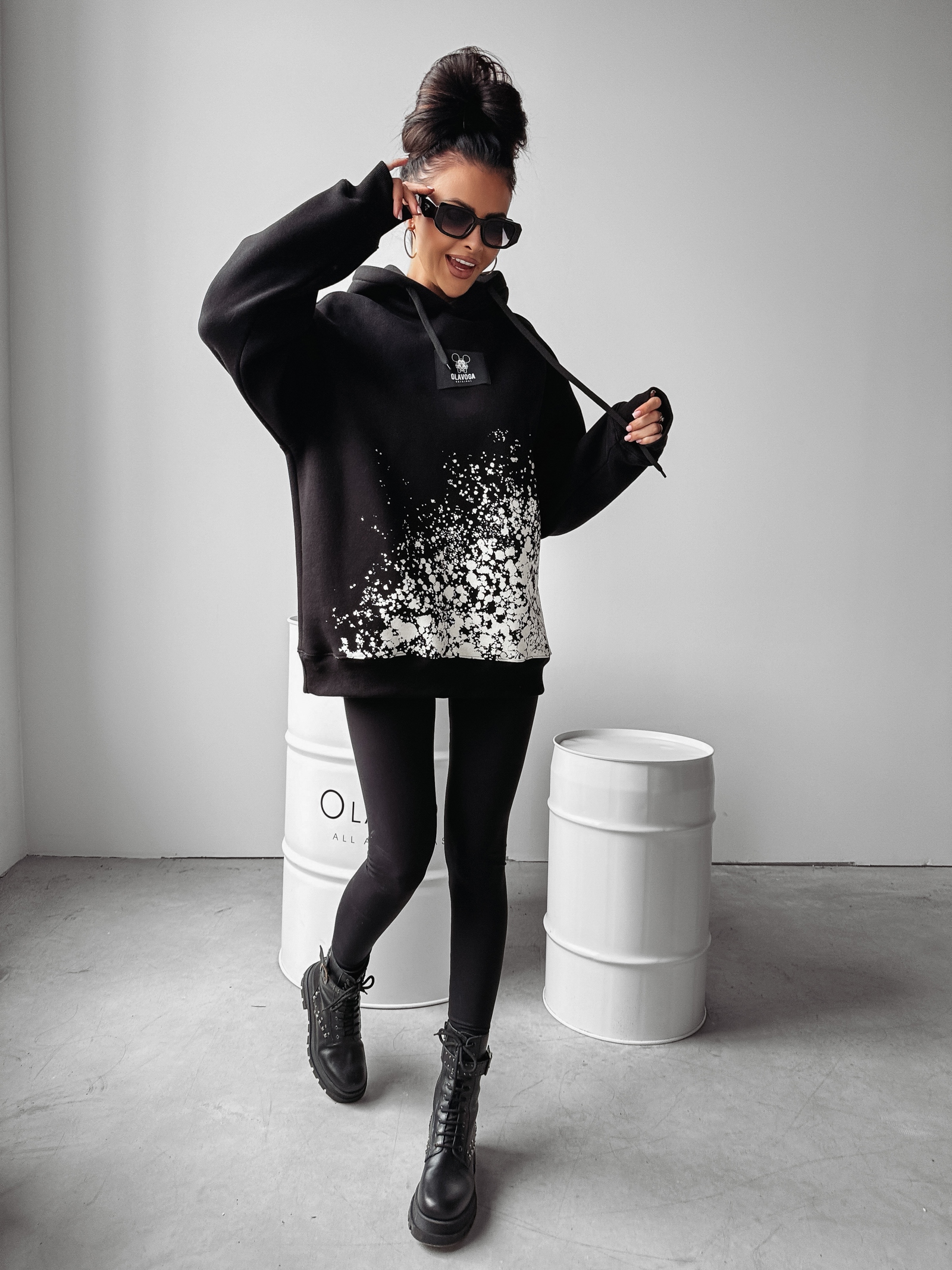 Bluza damska z nadrukiem Mickey Elin Ola Voga czarna